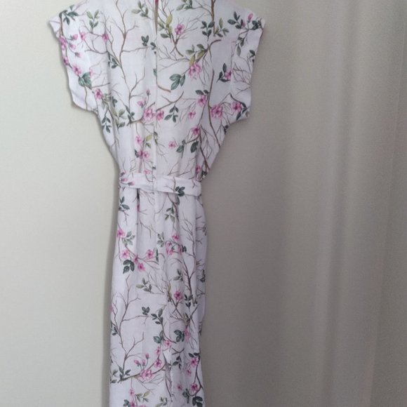 Pretty Piazza Del Tempio Italy, Floral Linen Jumpsuit Size XS - Picture 5 of 11